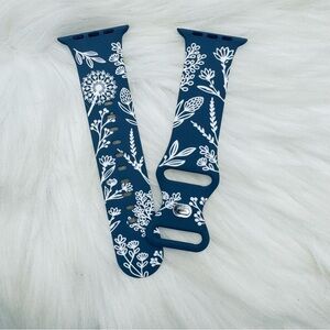 New blue & white Floral Design Watch Band For Apple Watch  Series 38mm 40mm 41mm